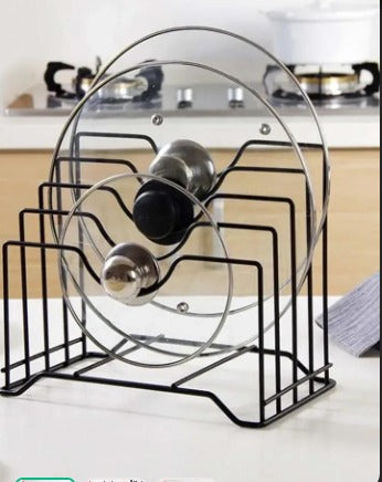 Black Metal Kitchen Cutlery Organizer with Salt & Pepper Sockets