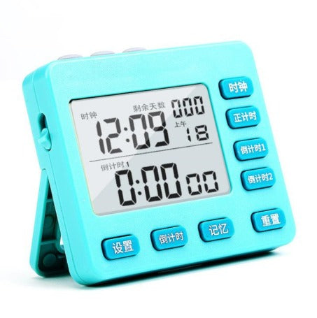 White Digital Timer with Countdown & Clock for Home Kitchen Study