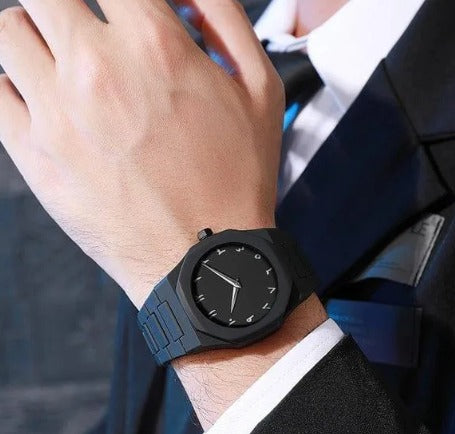 Carbon Fiber Watch Black Arabic Dial 40g Lightweight