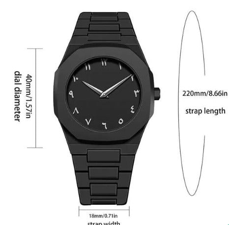 Carbon Fiber Watch Black Arabic Dial 40g Lightweight