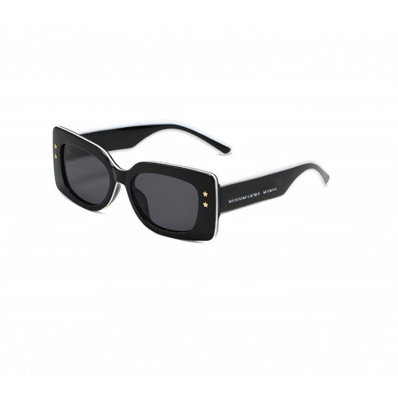 Trendy Square Frame Sunglasses with Gold Star Detail