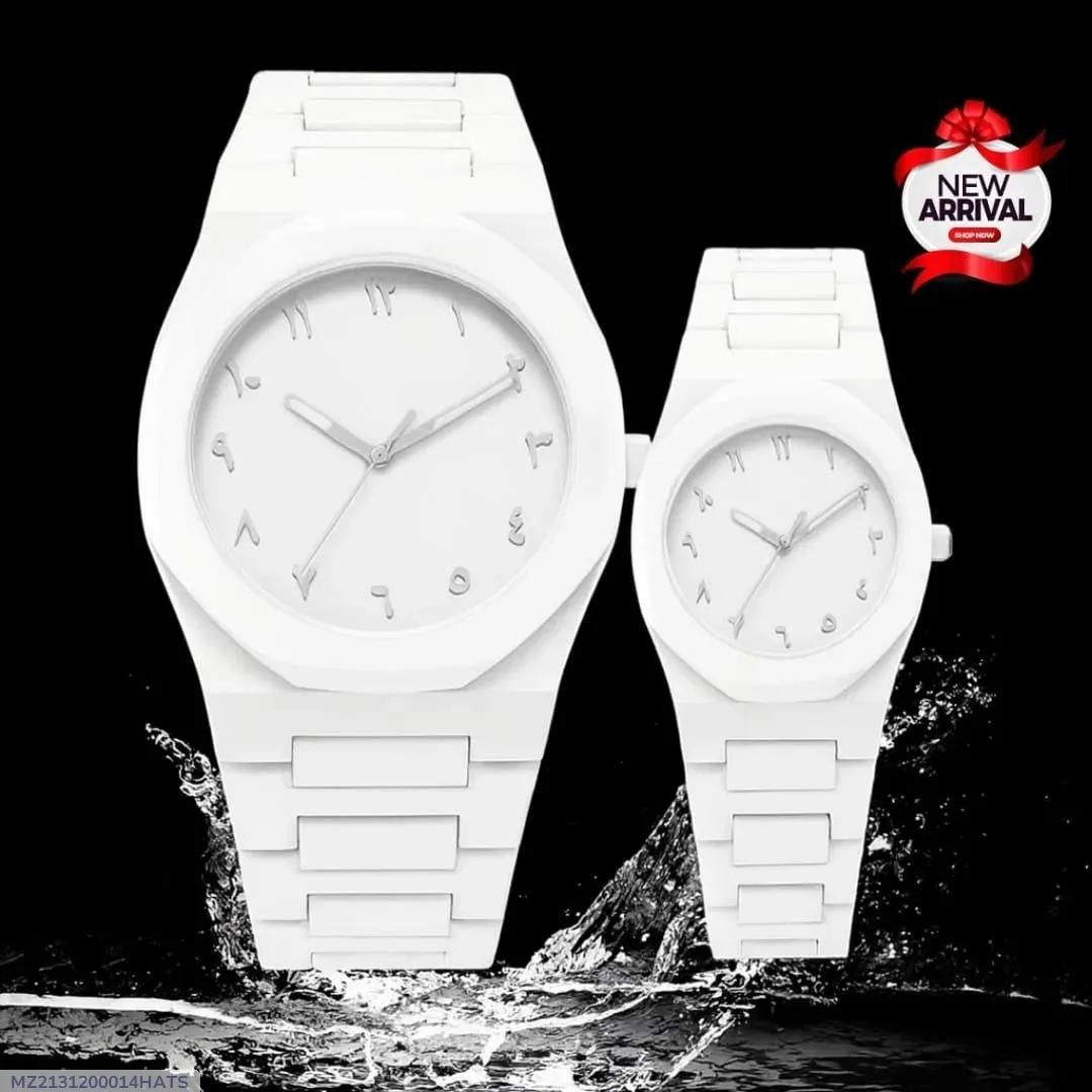 White Couple Watches Carbon Fiber Water Resistant Unisex