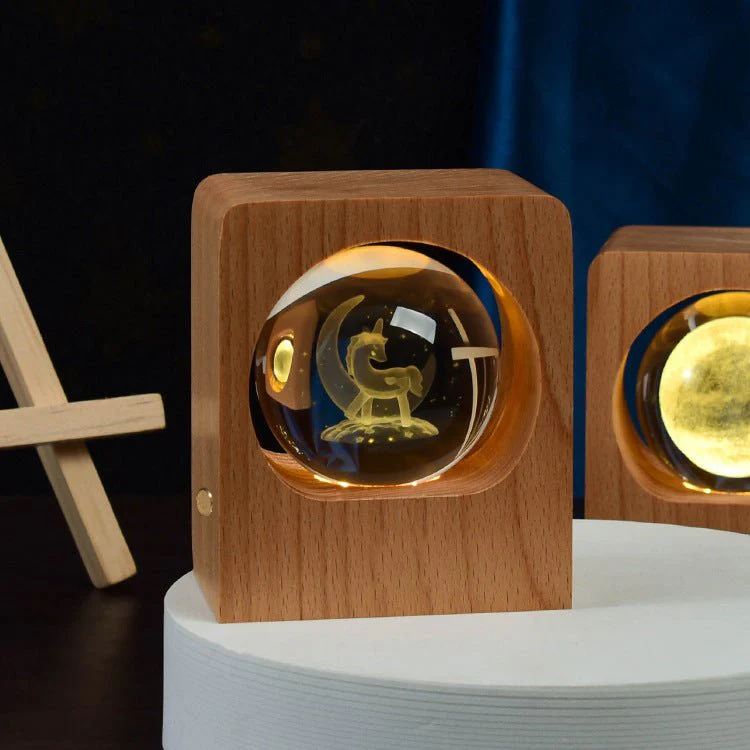 Beech Crystal Ball Night Light 3D Laser